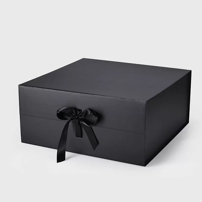 A3 Square Black Magnetic Gift Box with Ribbon