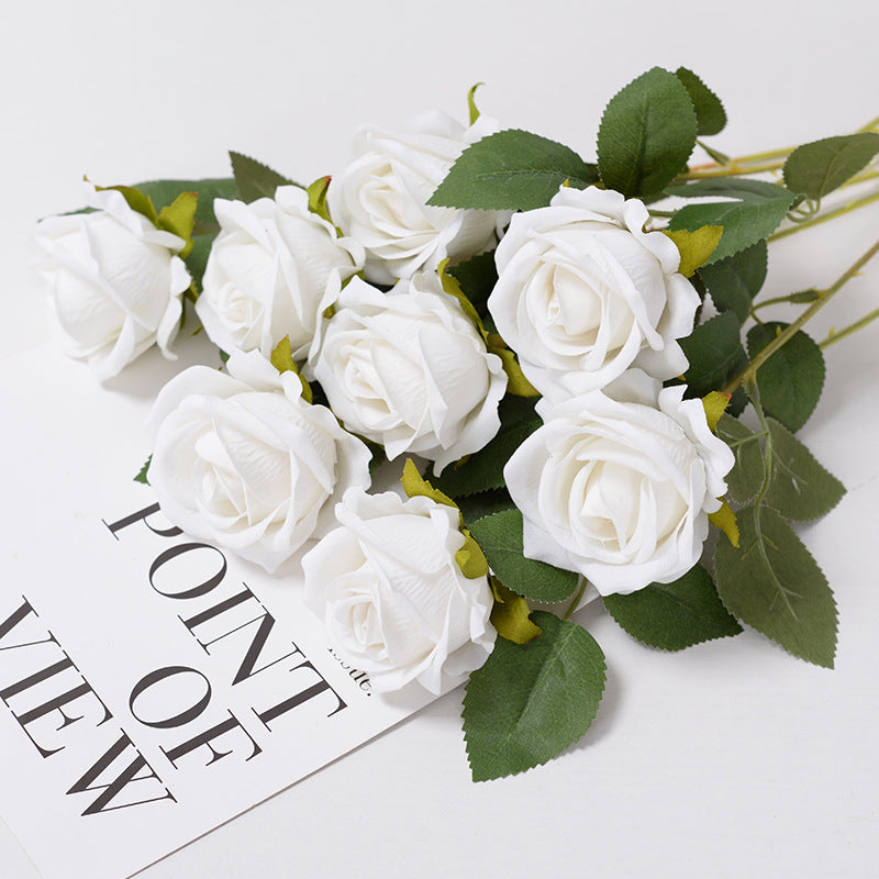 Artificial Rose Flower White