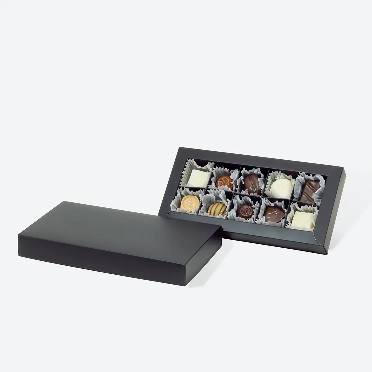 B6 Rectangle White/Black/Gold 10 Pieces Chocolate Confectionery Packaging Folding Carton