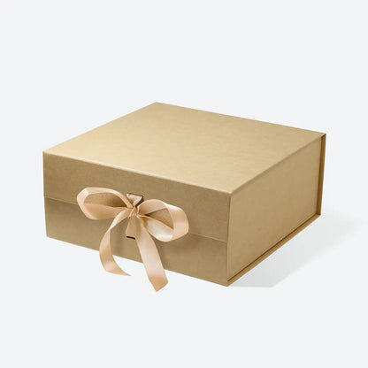 C5 Square Magnetic Gift Box Kraft with ribbon