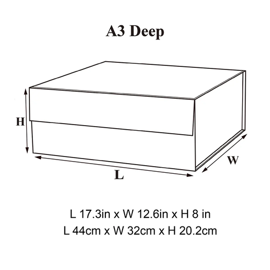 A3 Deep Black Magnetic Gift Box