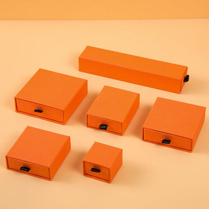 Hermes Orange Drawer Gift Box with black flocking foam lining