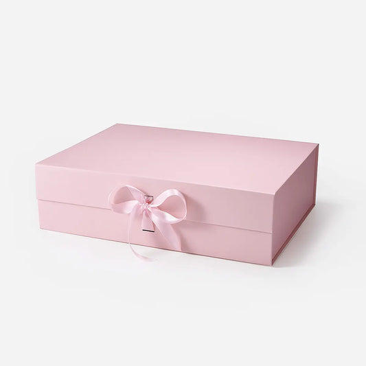 Large Magnetic Gift Box Pink with ribbon