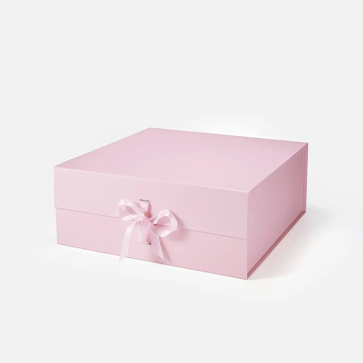 Large Square Magnetic Gift Box Pink with ribbon