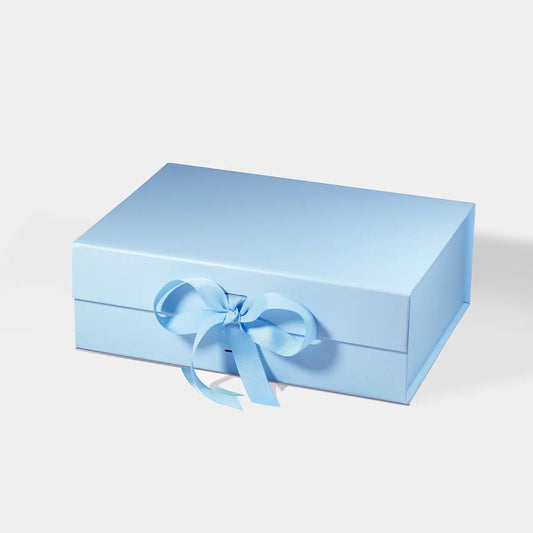 Medium Magnetic Gift Box Baby Blue with ribbon