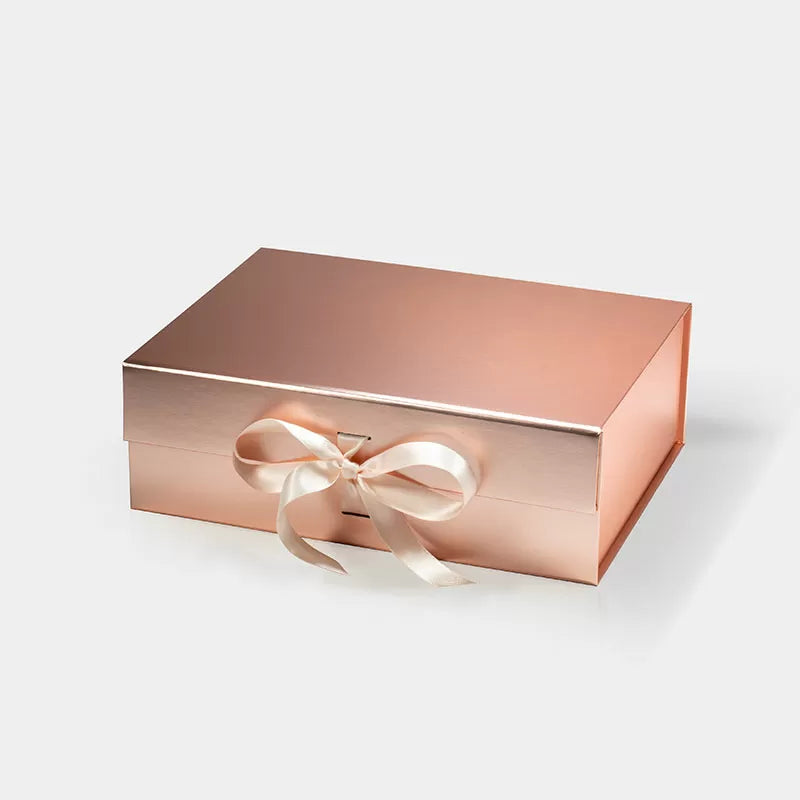 Medium Magnetic Gift Box Rose Gold with ribbon