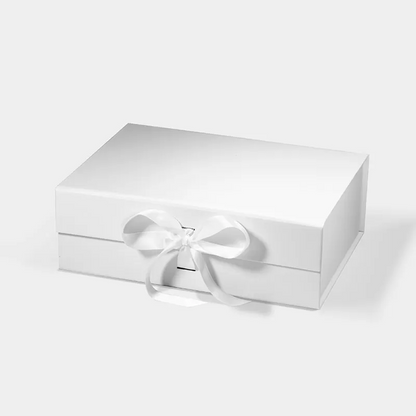 Medium Magnetic Gift Box White with ribbon