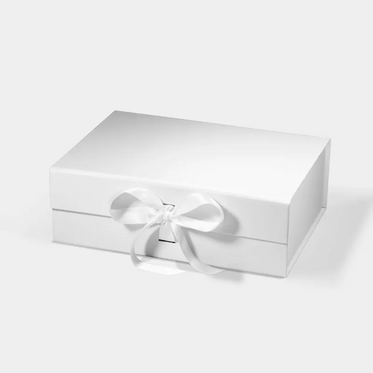 Medium Magnetic Gift Box White with ribbon