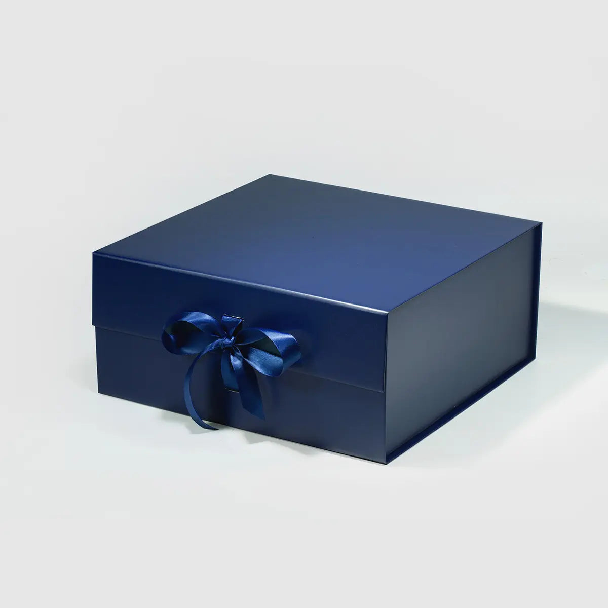 Medium Square Magnetic Gift Box Navy Blue with ribbon