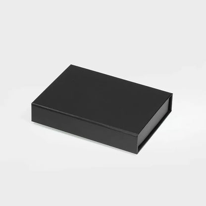 Small Shallow Black Magnetic Gift Box 4.72x3.54x0.98in | jewelry ring USB small flat gift box | custom box custom logo packaging | liyueyibox