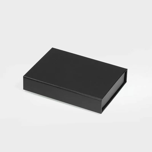 Small Shallow Black Magnetic Gift Box 4.72x3.54x0.98in | jewelry ring USB small flat gift box | custom box custom logo packaging | liyueyibox