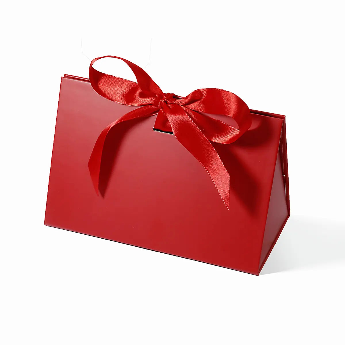 Small Triangle Shaped Gift Bag with Ribbon Red