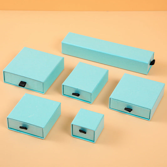 Tiffany Blue Drawer Gift Box with black flocking foam lining