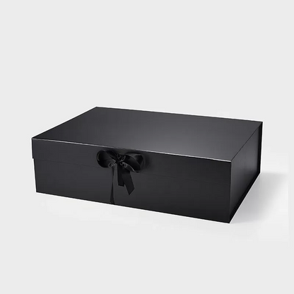 XL Magnetic Gift Box Black with ribbon