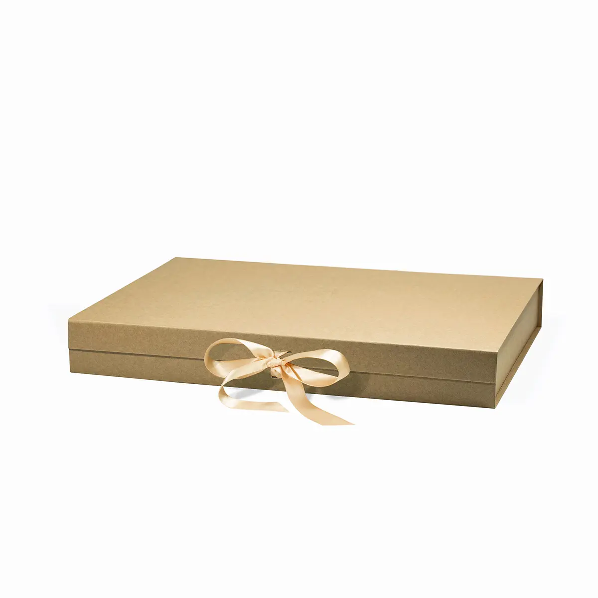 XL Kraft Shallow Magnetic Gift Box With Ribbon - Liyueyi Gift Box Boutique