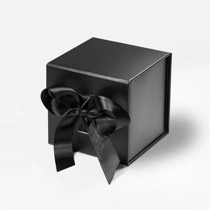 XS Cube Magnetic Gift Box Black with ribbon