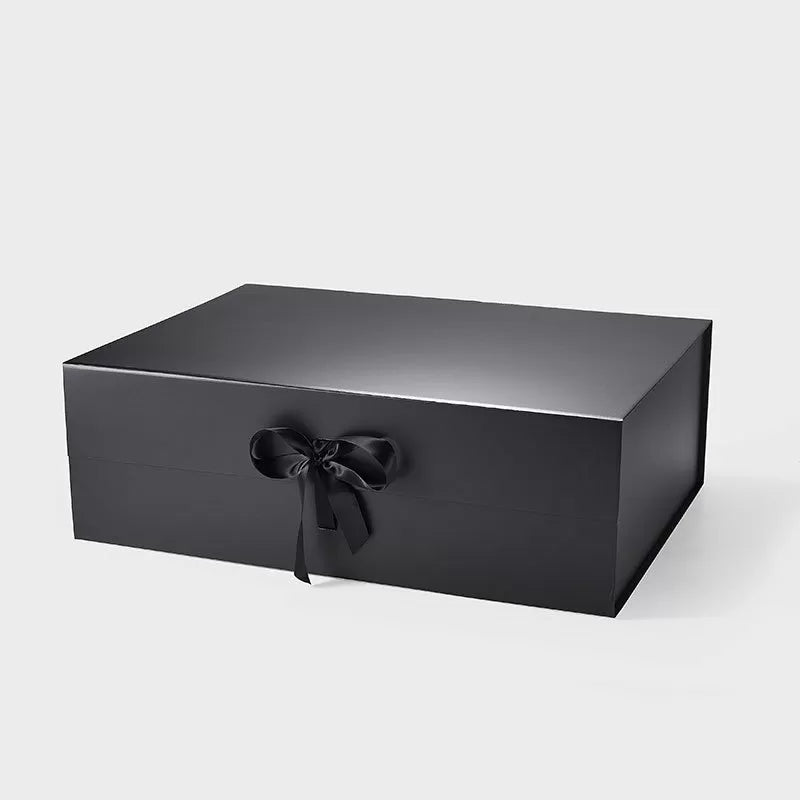 XXL Big Magnetic Gift Box Black with ribbon