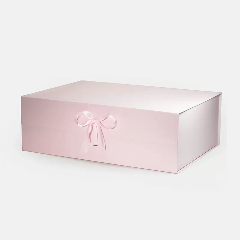 XXL Big Magnetic Gift Box Pink with ribbon
