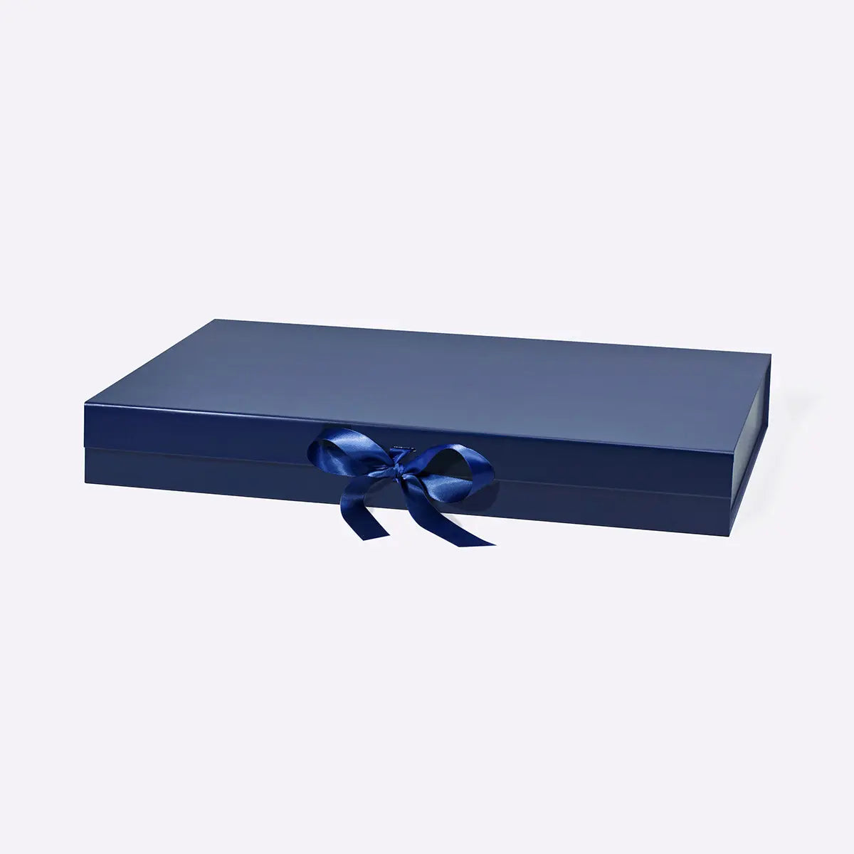 XXL Shallow Magnetic Gift Box Navy Blue with ribbon