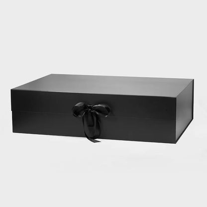 XXXL White Magnetic Gift Box Black with ribbon