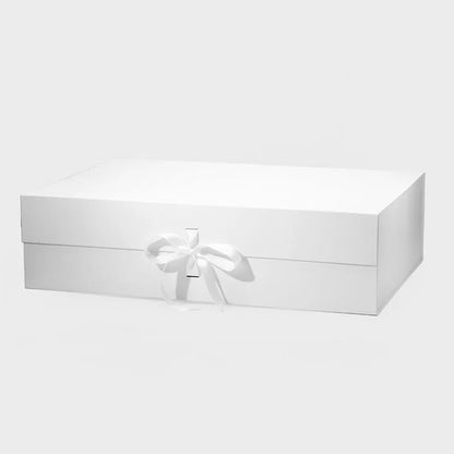 XXXL White Magnetic Gift Box White with ribbon
